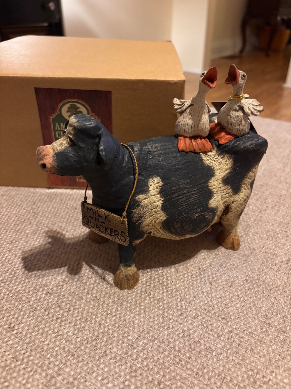 American Chestnut Folk Art AM6001 Milk N Quackers Cow and Geese